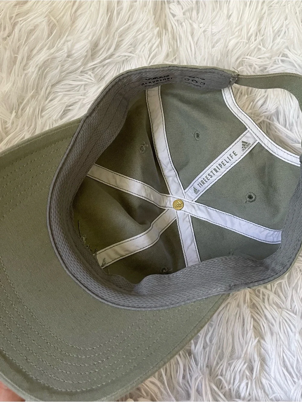Adidas embroidered logo cursive green hat baseball cap